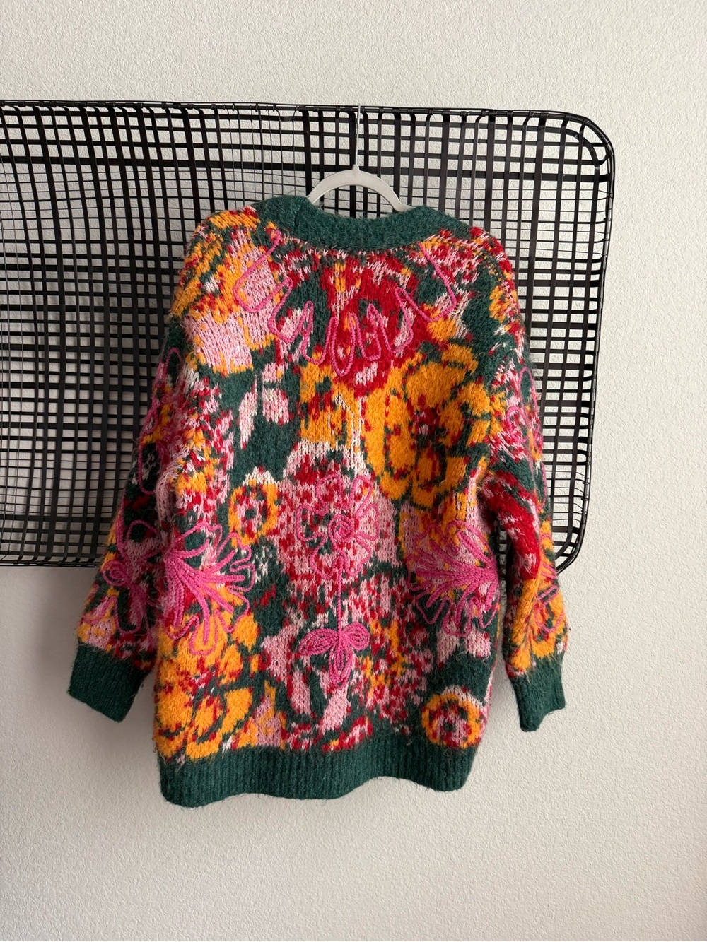 Free People Multicolor Floral Knit Cardigan in Green, Pink & Orange - Picture 8 of 8